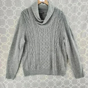 NWT Express Wool Blend Shawl Neck Pullover Cable Knit Sweater Men's XL